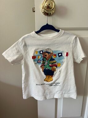 Ralph Lauren White Polo Bear Graphic Kids T-Shirt 2